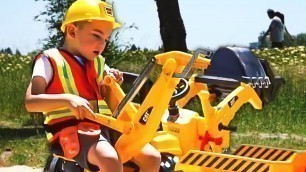 'Ride On Toy Trucks For Kids | Kid Playing With Construction Truck Toys COMPILATION | Jack Jack Plays'