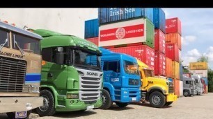 'BRUDER Toy Trucks for Kids ♦ CONTAINER Terminal Bruder Logistics ♦ Toys for CHILDREN'