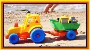 'Toy Cars for Kids Seaside Playground - GAS STATION Road Roller Toy Trucks & Tractors Videos for kids'
