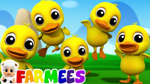 'Five Little Ducks | 3D Nursery Rhymes | Kids Songs | Children\'s Music Video by Farmees'