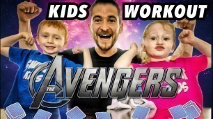 'Kids Workout! AVENGERS MATCHING GAME! KIDS VS DAD! Kids Workout Videos, DANCE, FITNESS, & TOY BATTLE'