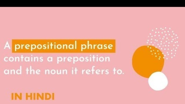 'English Learning | Prepositional Phrase | IN HINDI | CV Class'