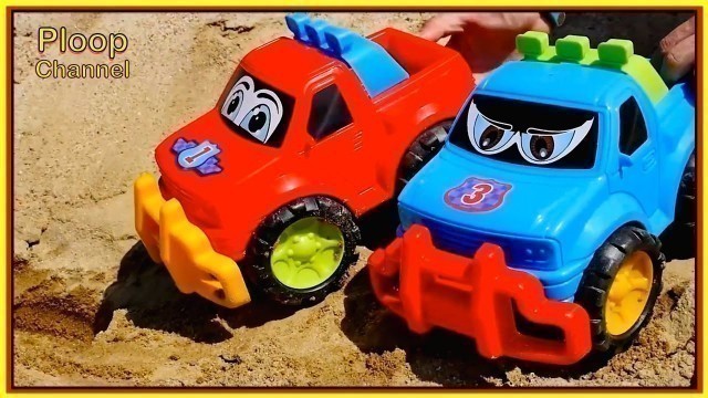 'BEACH JEEPS! - Toy Trucks Seaside Stories for Children - Toy Cars Videos for Kids - Toy Tractors'