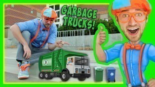 'Garbage Trucks For Kids With Blippi | Educational Toy Videos For Children'