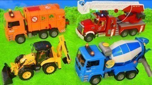 'Tractor, Concrete Mixer and Fire Truck for Kids'