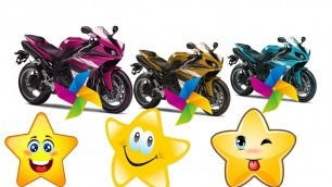 'Learn Colors with Motorcycles and stars Color pinwheel  for Kids | Videos for Children'