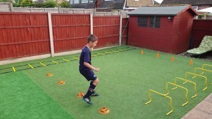 'Eddie M - Football training session for kids - Circuit training using cones, ladder and hurdles'