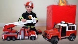 'Firetruck Toys for Kids | Firetruck Pretend Play Skits + Play | COMPILATION | JackJack Plays'
