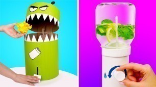 'Smart And Easy Recycling Crafts || DIY Trash Sorting Monster And Desktop Water Dispenser'