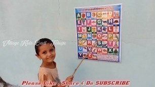 'Sahithi Wrong Learning English Alphabets | ABC Varnamala | Village Kids Badi - ( Telugu )'