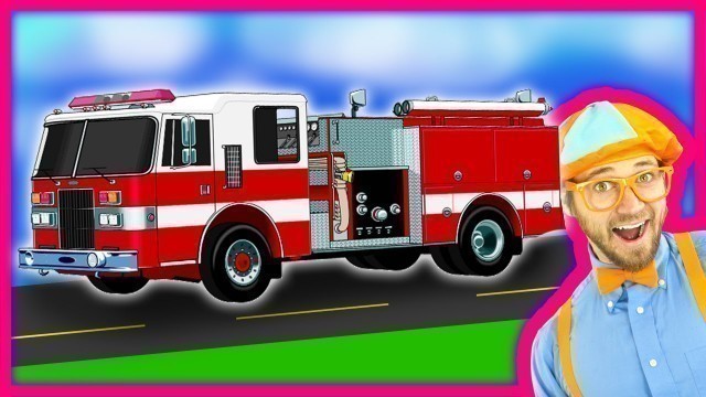 'Blippi Fire Trucks for Children | Fire engines for kids and Fire Truck Tour'