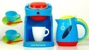 'Kitchen Appliance Toys for Kids Coffee Maker Machine and Kettle Just Like Home'
