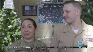 'Military family reunited after months apart, kids surprised at school'