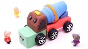 'Learn Colors Kinetic Sand Cement mixer Truck  Surprise Toys For Kids - DIY How To Make For Children'