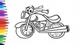 'Coloring Mario Motorcycles - Colors with Bike Video, Coloring Video for Kids'