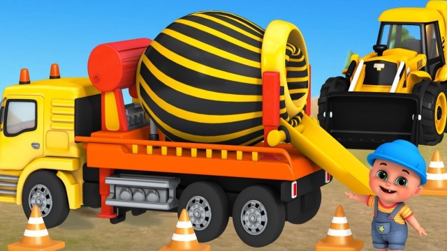 'Trucks Construction for Kids - Excavator, Dump Truck, Mixer Truck - toy unboxing jugnu kid'