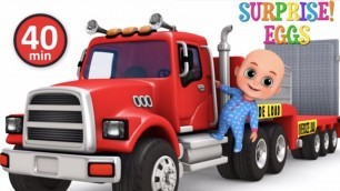 'toy car loader truck  | Tractor cartoon, Fire trucks | nursery rhymes | Jugnu kids surprise Eggs'