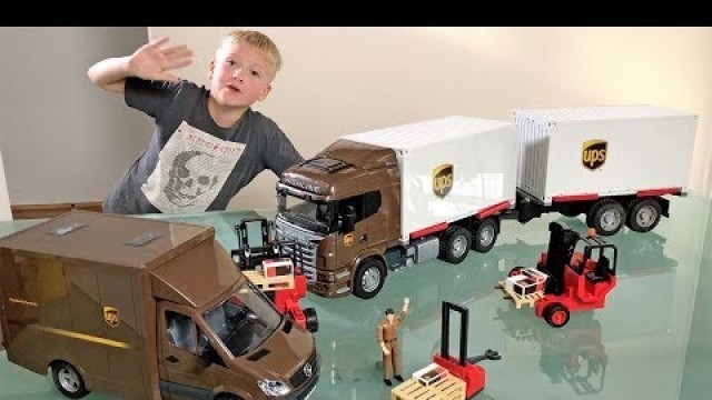 'BRUDER toys UPS Container Trucks for CHILDREN!'